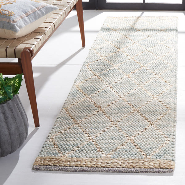 Safavieh Natura Handwoven Area Rug - Timeless Geometric Design In Elegant Teal And Natural Tones For Your Home Teal ,Natural 80% Wool,20% Cotton Nat223j-6r