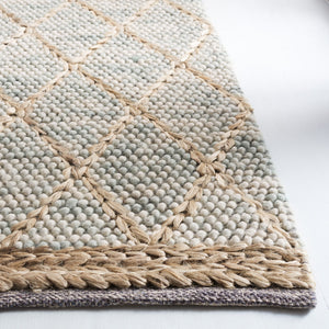 Safavieh Natura Handwoven Area Rug - Timeless Geometric Design In Elegant Teal And Natural Tones For Your Home Teal ,Natural 80% Wool,20% Cotton Nat223j-6r