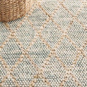 Safavieh Natura Handwoven Area Rug - Timeless Geometric Design In Elegant Teal And Natural Tones For Your Home Teal ,Natural 80% Wool,20% Cotton Nat223j-6r