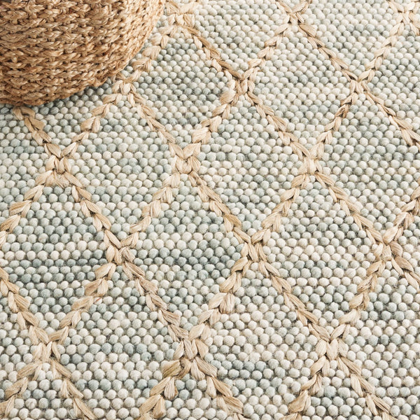 Safavieh Natura Handwoven Area Rug - Timeless Geometric Design In Elegant Teal And Natural Tones For Your Home Teal ,Natural 80% Wool,20% Cotton Nat223j-6r
