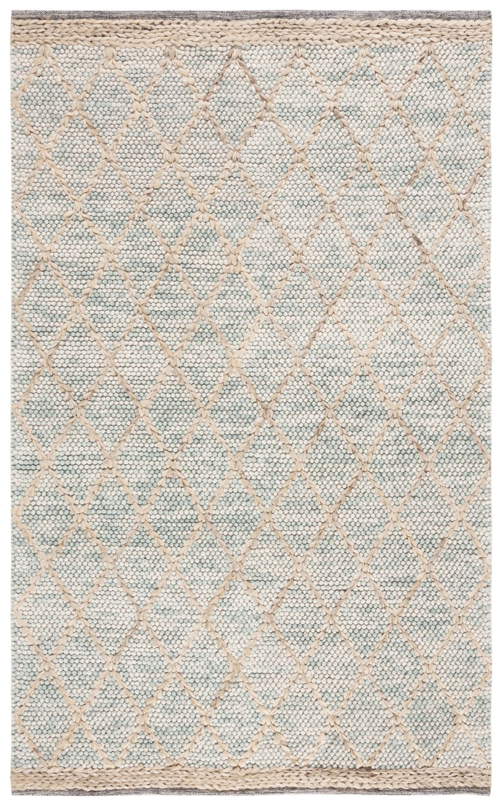 Safavieh Natura Handwoven Area Rug - Timeless Geometric Design In Elegant Teal And Natural Tones For Your Home Teal ,Natural 80% Wool,20% Cotton Nat223j-6r