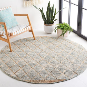 Safavieh Natura Handwoven Area Rug - Timeless Geometric Design In Elegant Teal And Natural Tones For Your Home Teal ,Natural 80% Wool,20% Cotton Nat223j-6r