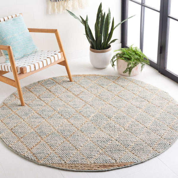 Safavieh Natura Handwoven Area Rug - Timeless Geometric Design In Elegant Teal And Natural Tones For Your Home Teal ,Natural 80% Wool,20% Cotton Nat223j-6r