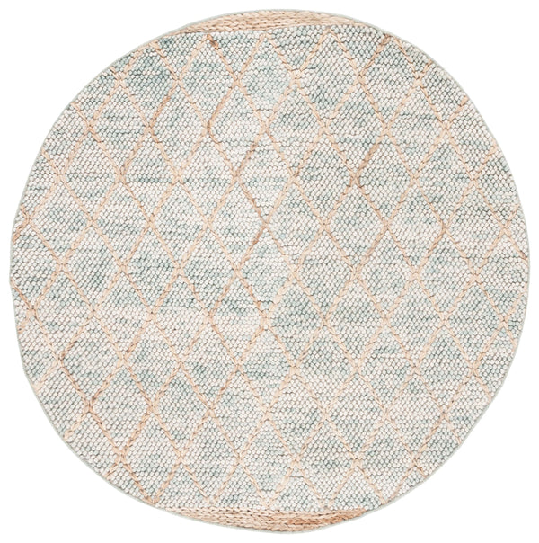 Safavieh Natura Handwoven Area Rug - Timeless Geometric Design In Elegant Teal And Natural Tones For Your Home Teal ,Natural 80% Wool,20% Cotton Nat223j-6r