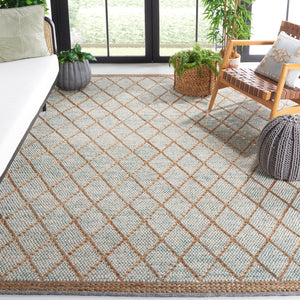 Safavieh Natura Handwoven Area Rug - Timeless Geometric Design In Elegant Teal And Natural Tones For Your Home Teal ,Natural 80% Wool,20% Cotton Nat223j-6r