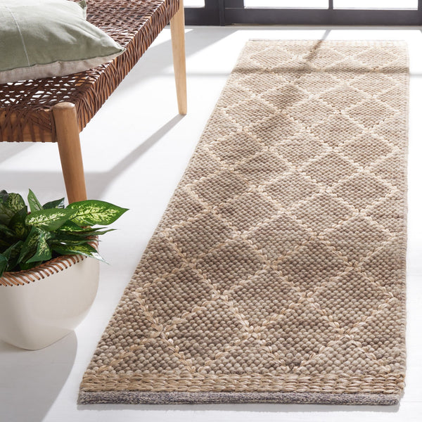 Safavieh Natura Handwoven Area Rug - Timeless Geometric Design In Elegant Teal And Natural Tones For Your Home Brown ,Natural 80% Wool,20% Cotton Nat223t-6sq