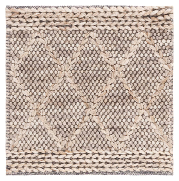 Safavieh Natura Handwoven Area Rug - Timeless Geometric Design In Elegant Teal And Natural Tones For Your Home Brown ,Natural 80% Wool,20% Cotton Nat223t-6sq