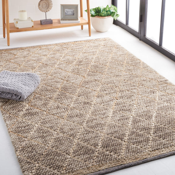 Safavieh Natura Handwoven Area Rug - Timeless Geometric Design In Elegant Teal And Natural Tones For Your Home Brown ,Natural 80% Wool,20% Cotton Nat223t-6sq