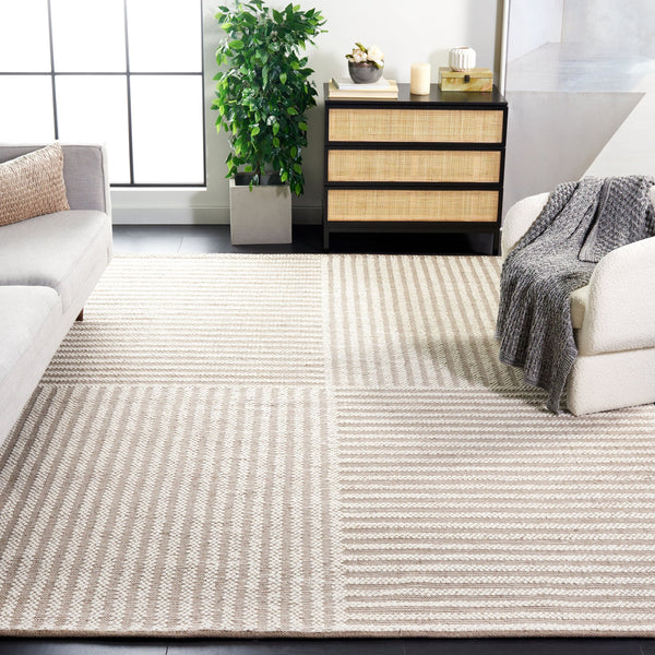 Safavieh Natura Exquisite Hand-woven Area Rug – Modern Design With Timeless Craftsmanship For Any Space Ivory ,Taupe 60% Wool,40% Cotton Nat227e-6sq