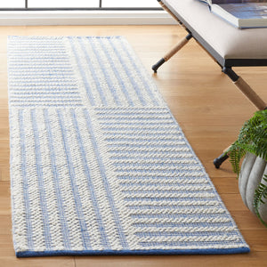 Safavieh Natura Exquisite Hand-woven Area Rug – Modern Design With Timeless Craftsmanship For Any Space Ivory ,Blue 60% Wool,40% Cotton Nat227m-3