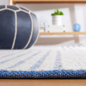 Safavieh Natura Exquisite Hand-woven Area Rug – Modern Design With Timeless Craftsmanship For Any Space Ivory ,Blue 60% Wool,40% Cotton Nat227m-3