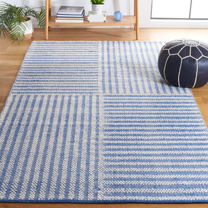 Safavieh Natura Exquisite Hand-woven Area Rug – Modern Design With Timeless Craftsmanship For Any Space Ivory ,Blue 60% Wool,40% Cotton Nat227m-3