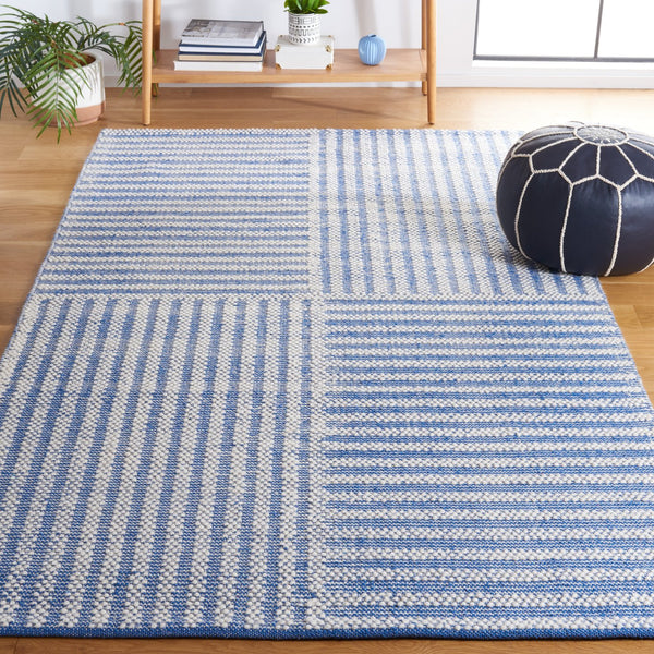 Safavieh Natura Exquisite Hand-woven Area Rug – Modern Design With Timeless Craftsmanship For Any Space Ivory ,Blue 60% Wool,40% Cotton Nat227m-3
