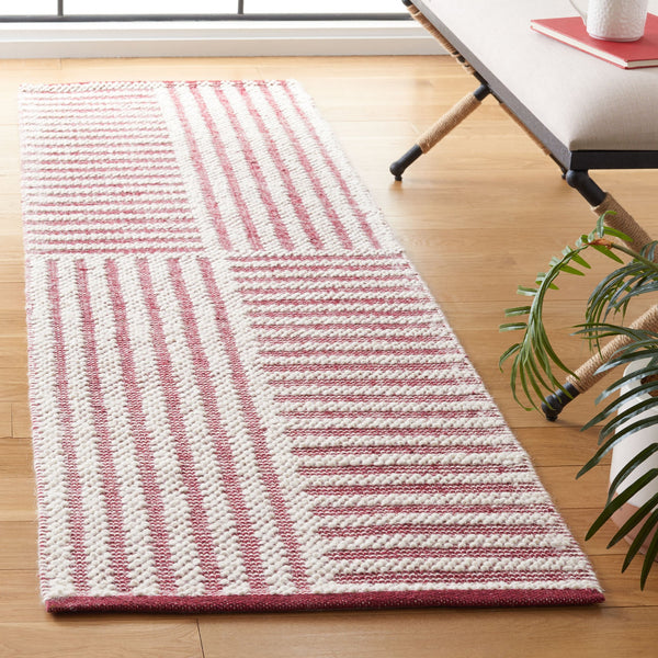 Safavieh Natura Exquisite Hand-woven Area Rug – Modern Design With Timeless Craftsmanship For Any Space Ivory ,Red 60% Wool,40% Cotton Nat227q-6sq