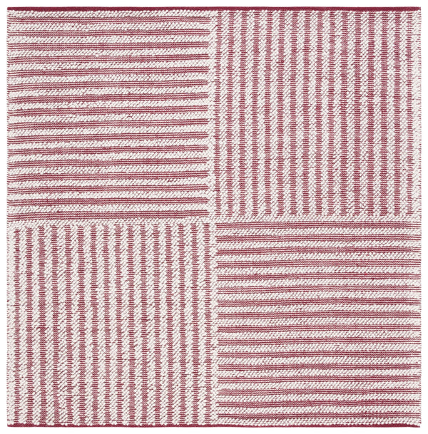 Safavieh Natura Exquisite Hand-woven Area Rug – Modern Design With Timeless Craftsmanship For Any Space Ivory ,Red 60% Wool,40% Cotton Nat227q-6sq