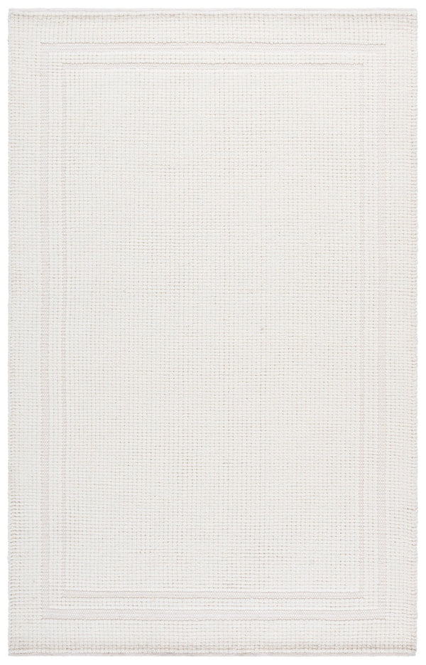 Safavieh Natura Hand-Loomed Wool Area Rug Ivory — Scandi Minimalist Design, Low-Profile Durable Comfort 6'-0" x 6'-0" NAT229A-6SQ