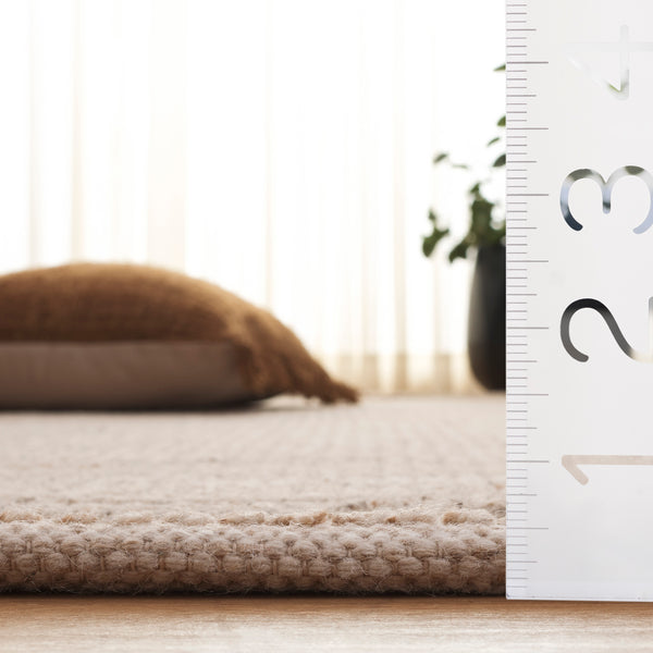 Safavieh Natura Hand‑Woven 100% Wool Beige Rug — Scandinavian Solid Design, Plush 5/8" Pile For Cozy Rooms 6'-0" x 6'-0" NAT229B-6SQ