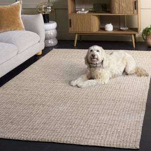 Safavieh Natura Hand-Woven Wool Area Rug In Beige — Low-Profile, Durable Texture For Living Rooms & Layering 3'-0" x 5'-0" NAT230B-3