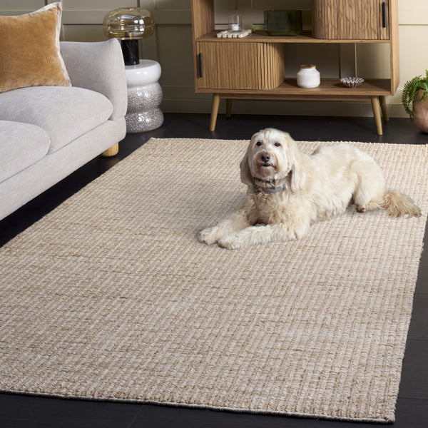Safavieh Natura Hand-Woven Wool Area Rug In Beige — Low-Profile, Durable Texture For Living Rooms & Layering 3'-0" x 5'-0" NAT230B-3