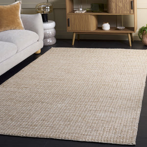 Safavieh Natura Hand-Woven Wool Area Rug In Warm Beige — Low-Profile Modern Design, Cozy Durable Texture 4'-0" x 6'-0" NAT230B-4