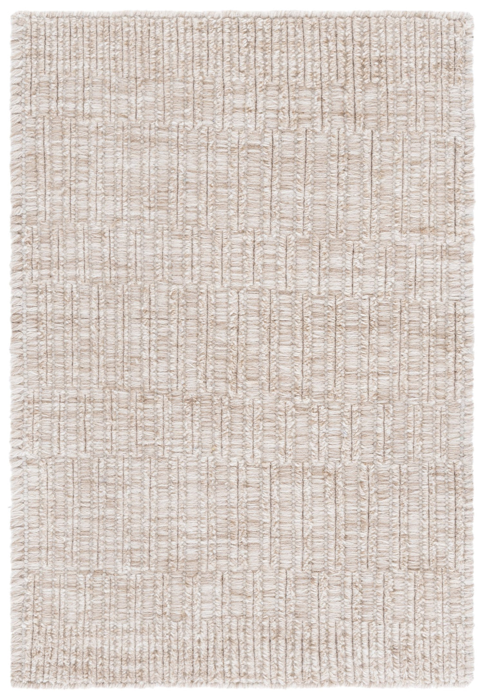 Safavieh Natura Hand-Woven Wool Area Rug In Warm Beige — Low-Profile Modern Design, Cozy Durable Texture 4'-0" x 6'-0" NAT230B-4