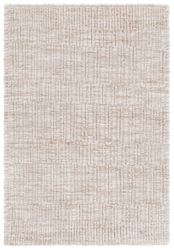 Safavieh Natura Hand-Woven Wool Area Rug In Warm Beige — Low-Profile Modern Design, Cozy Durable Texture 4'-0" x 6'-0" NAT230B-4