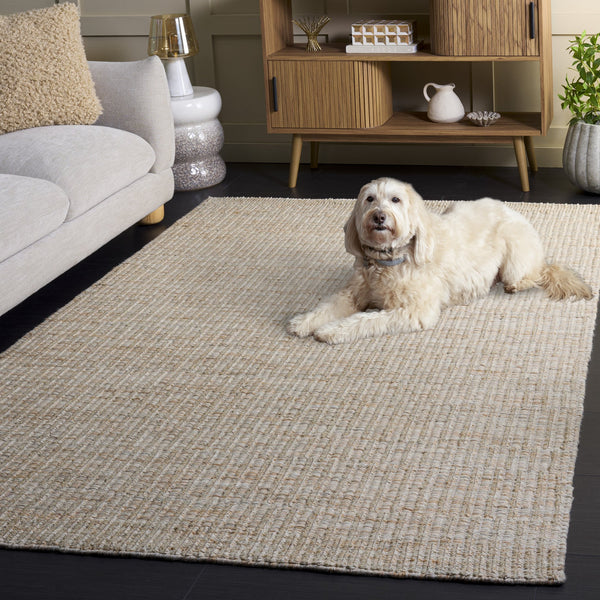 Safavieh Natura Handwoven Wool Area Rug In Grey And Rust Tones — Low‑Profile, Durable, Artisanal Warmth For Modern Spaces 3'-0" x 5'-0" NAT230F-3