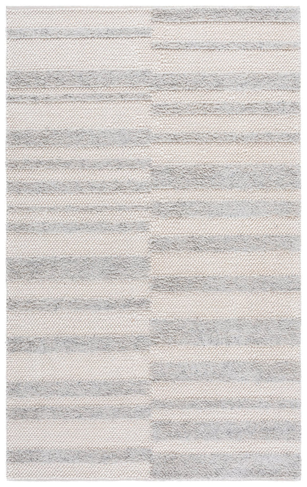 Safavieh Natura Elegant Handloomed Area Rug - Versatile Medium Rectangle For Living Spaces And Offices Light Grey ,Ivory 60% Wool 30% Pet Yarn,10% Cotton Nat231f-5