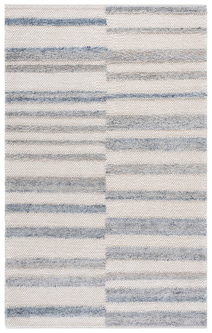 Safavieh Natura Handloomed Runner Rug - Elegant Neutral Design For Hallways, Soft Underfoot Comfort & Style Blue ,Ivory 60% Wool 30% Pet Yarn,10% Cotton Nat231m-8