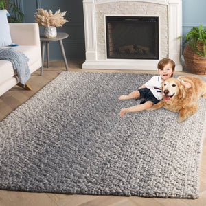 Safavieh Natura Hand-Woven Wool Viscose Area Rug Plush Pile Modern Living Room Accent Light Grey NAT255G-5