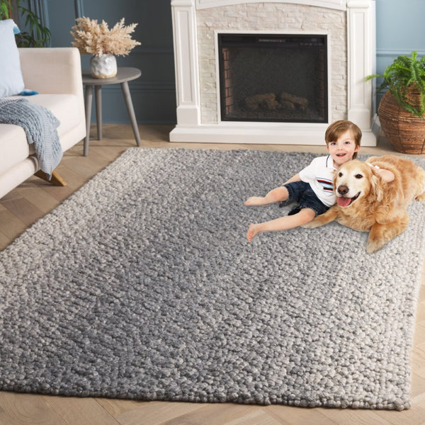 Safavieh Natura Hand-Woven Wool Viscose Area Rug Plush Pile Modern Living Room Accent Light Grey NAT255G-5