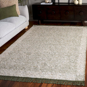 Safavieh Natura Hand Woven Area Rug – Luxurious Wool & Cotton Blend, Chic Modern Design For Any Room Green ,Ivory 70% Wool,20% Cotton,10% Polyester Nat259y-3