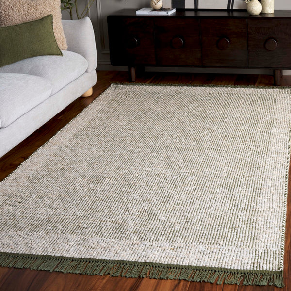 Safavieh Natura Hand Woven Area Rug – Luxurious Wool & Cotton Blend, Chic Modern Design For Any Room Green ,Ivory 70% Wool,20% Cotton,10% Polyester Nat259y-3