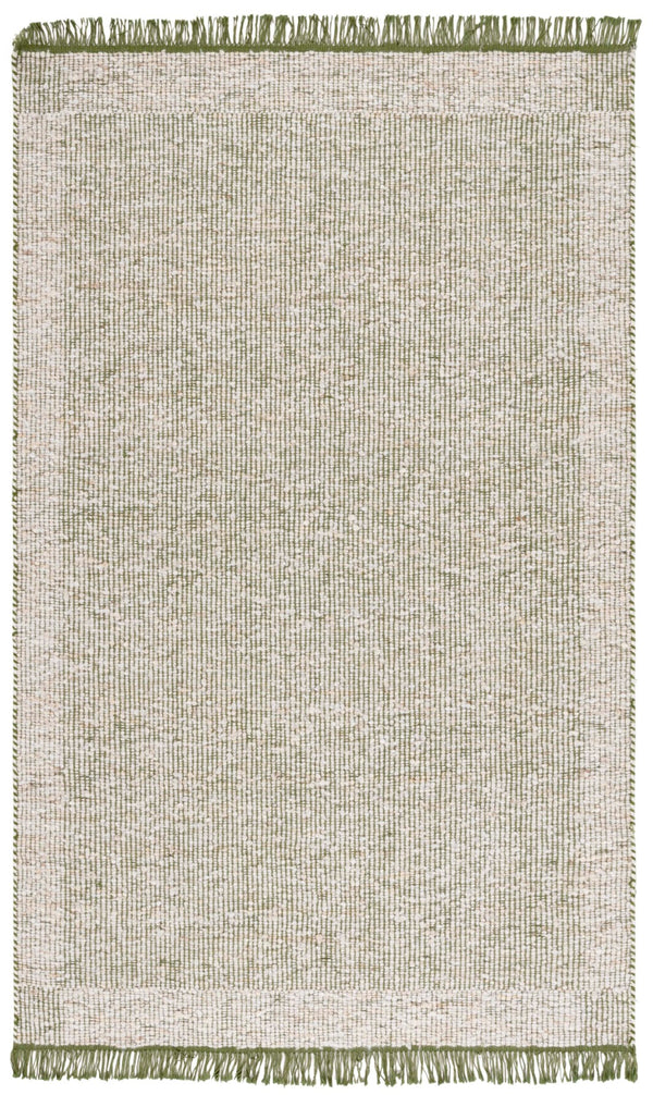 Safavieh Natura Hand Woven Area Rug – Luxurious Wool & Cotton Blend, Chic Modern Design For Any Room Green ,Ivory 70% Wool,20% Cotton,10% Polyester Nat259y-3