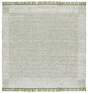 Safavieh Natura Hand Woven Runner Rug – Luxurious Modern Style For Hallways, Artisanal Charm And Elegance Green ,Ivory 70% Wool,20% Cotton,10% Polyester Nat259y-6sq