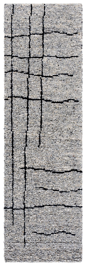 Safavieh Natura Handwoven Runner Rug - Luxurious Modern Design For Hallways And Entryways, Crafted In India Grey ,Black 70% Wool,20% Nylon,10% Cotton Nat260f-28