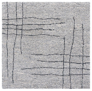 Safavieh Natura Handwoven Runner Rug - Luxurious Modern Design For Hallways And Entryways, Crafted In India Grey ,Black 70% Wool,20% Nylon,10% Cotton Nat260f-6sq