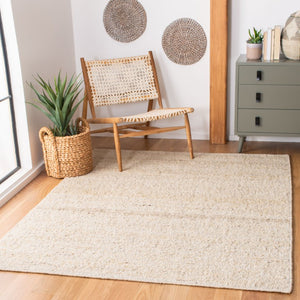 Safavieh Natura Handwoven Wool Cotton Ivory Accent Rug for Entryways Bedside and Reading Nooks Off-White 6'-0" x 9'-0" NAT263A-6
