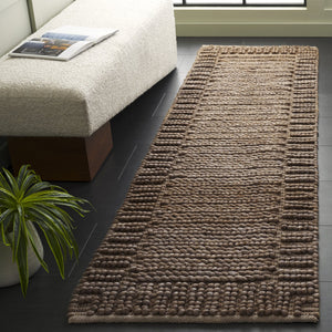 Safavieh Natura Bohemian-inspired Runner Rug - Handcrafted Elegance For Hallways And Entryways, Durable Comfort Brown 80% Wool,20% Cotton Nat286t-28