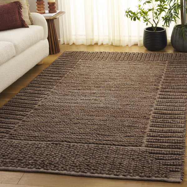 Safavieh Natura Bohemian-inspired Runner Rug - Handcrafted Elegance For Hallways And Entryways, Durable Comfort Brown 80% Wool,20% Cotton Nat286t-5