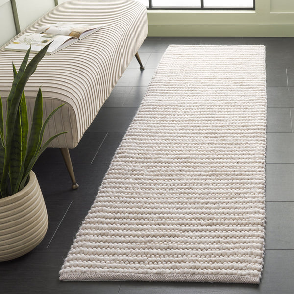 Safavieh Natura Bohemian Runner Area Rug - Artisanal Ivory Flatweave Design For Hallways & Entryways Ivory 80% Wool,20% Cotton Nat287a-28