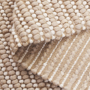 Safavieh Natura Handcrafted Bohemian Area Rug – Elegant Design, Durable Wool & Cotton Blend For Stylish Living Spaces Taupe ,Ivory 80% Wool,20% Cotton Nat287e-4