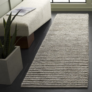 Safavieh Natura Bohemian Runner Area Rug - Artisanal Ivory Flatweave Design For Hallways & Entryways Grey ,Ivory 80% Wool,20% Cotton Nat287f-28