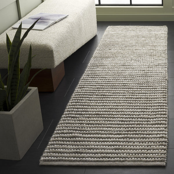 Safavieh Natura Bohemian Runner Area Rug - Artisanal Ivory Flatweave Design For Hallways & Entryways Grey ,Ivory 80% Wool,20% Cotton Nat287f-28