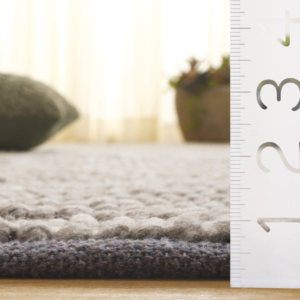 Safavieh Natura Handcrafted Bohemian Area Rug – Elegant Design, Durable Wool & Cotton Blend For Stylish Living Spaces Grey ,Ivory 80% Wool,20% Cotton Nat287f-4