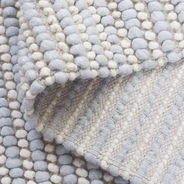 Safavieh Natura Bohemian Runner Area Rug - Artisanal Ivory Flatweave Design For Hallways & Entryways Light Blue ,Ivory 80% Wool,20% Cotton Nat287l-5