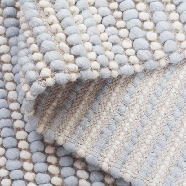 Safavieh Natura Handcrafted Bohemian Area Rug – Elegant Design, Durable Wool & Cotton Blend For Stylish Living Spaces Light Blue ,Ivory 80% Wool,20% Cotton Nat287l-6