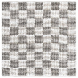 Safavieh Natura Runner Area Rug - Luxurious Handmade Flatweave Design For Timeless Bohemian Home Decor Grey ,Ivory 80% Wool,20% Cotton Nat288f-6sq