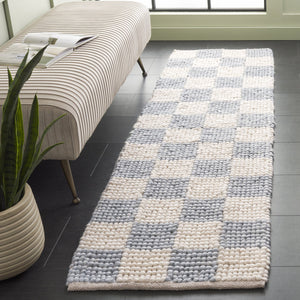 Safavieh Natura Runner Area Rug - Luxurious Handmade Flatweave Design For Timeless Bohemian Home Decor Light Blue ,Ivory 80% Wool,20% Cotton Nat288l-28