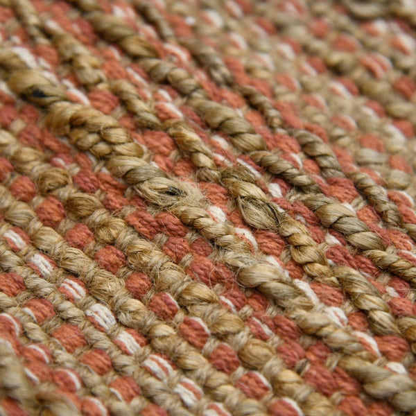 Amer Rugs Naturals Farmhouse Striped Flat-weave Area Rug - Hand-woven Jute & Cotton For Eco-friendly Decor Orange Jute, Cotton Nat30305